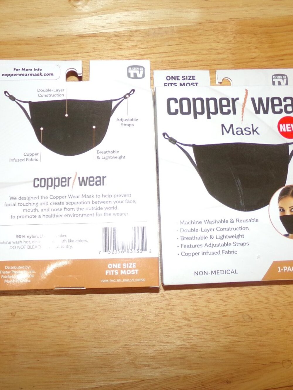 6 Piece Lot Of Copper Wear Mask 1-Pack Black One Size Fits Most Non-Medical